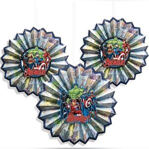 Disney Marvel Avengers Fan Hanging Sign Decorations, Re/Blue.